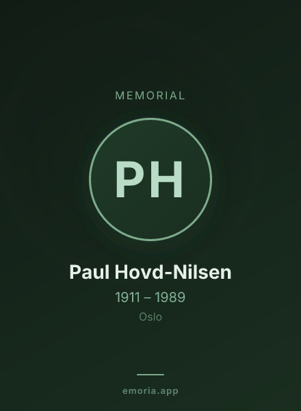 Memorial portrait of Paul Hovd-Nilsen