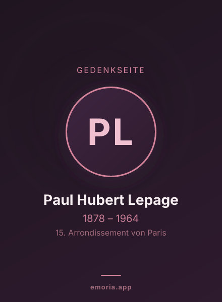 Gedenkportrait von Paul Hubert Lepage