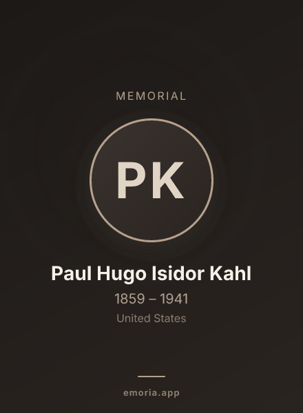 Memorial portrait of Paul Hugo Isidor Kahl