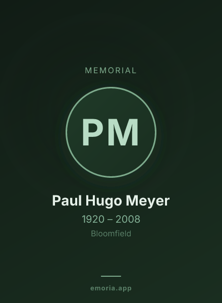 Memorial portrait of Paul Hugo Meyer
