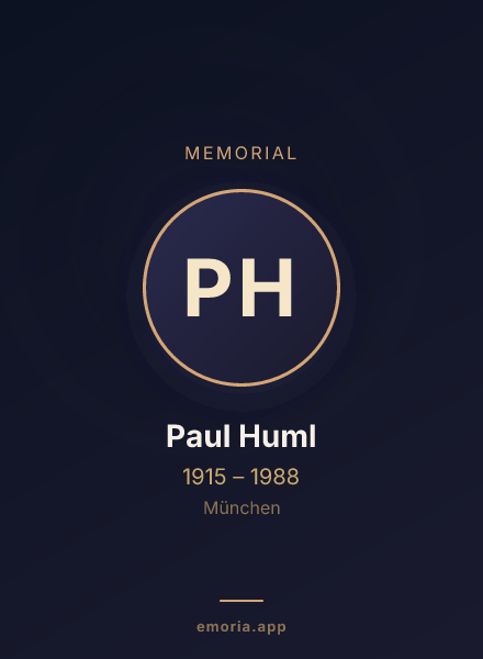 Memorial portrait of Paul Huml