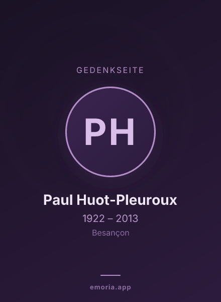 Gedenkportrait von Paul Huot-Pleuroux
