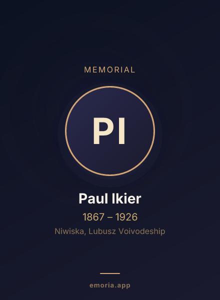 Memorial portrait of Paul Ikier