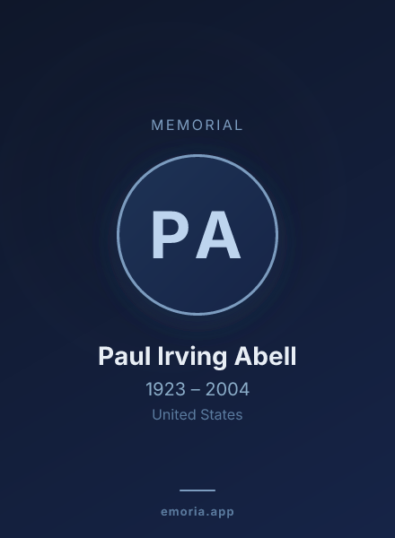 Memorial portrait of Paul Irving Abell