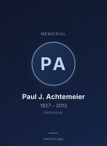Memorial portrait of Paul J. Achtemeier