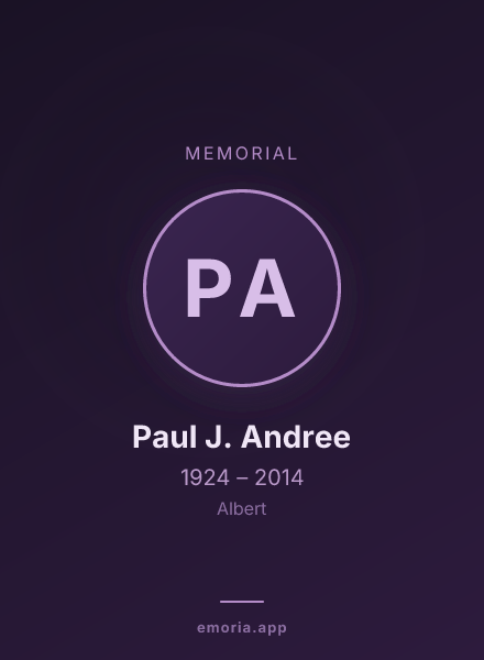 Memorial portrait of Paul J. Andree