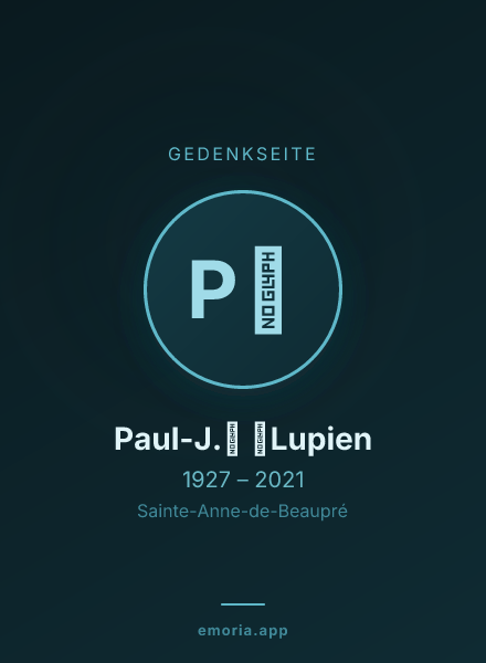 Gedenkportrait von Paul-J.‏ ‎Lupien