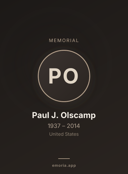Memorial portrait of Paul J. Olscamp