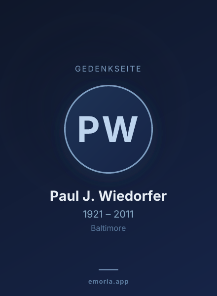 Gedenkportrait von Paul J. Wiedorfer