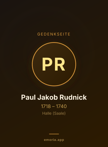 Gedenkportrait von Paul Jakob Rudnick