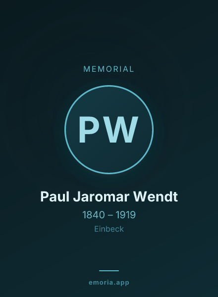 Memorial portrait of Paul Jaromar Wendt
