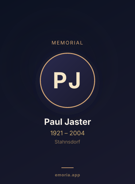 Memorial portrait of Paul Jaster