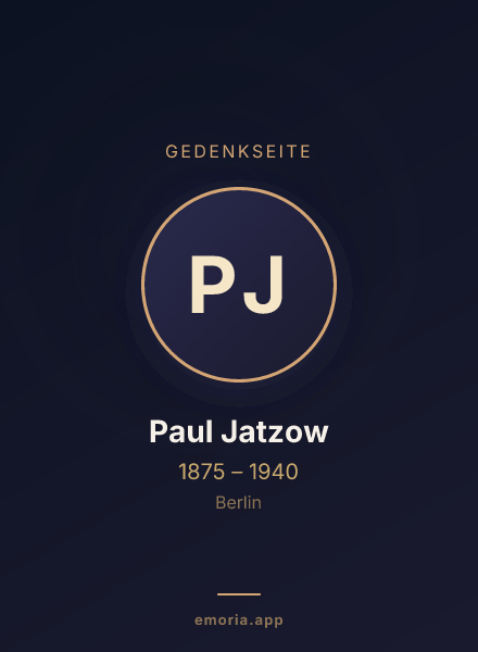 Gedenkportrait von Paul Jatzow