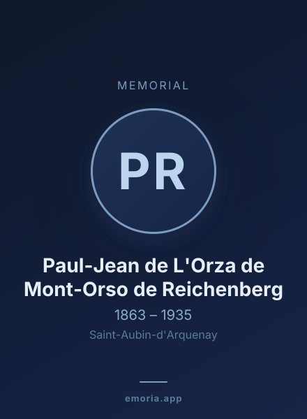 Memorial portrait of Paul-Jean de L'Orza de Mont-Orso de Reichenberg