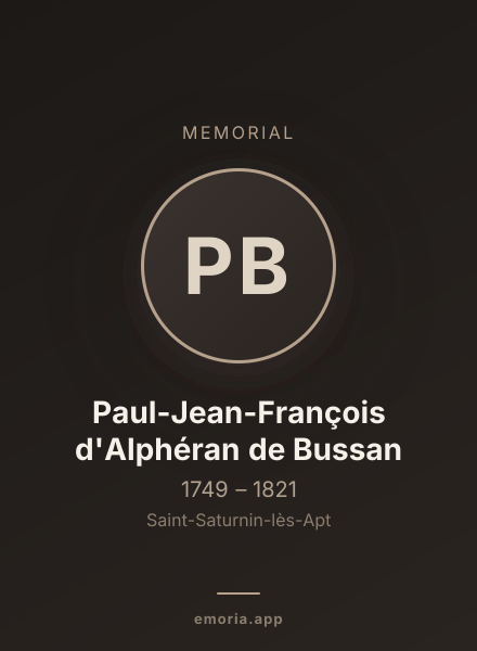 Memorial portrait of Paul-Jean-François d'Alphéran de Bussan