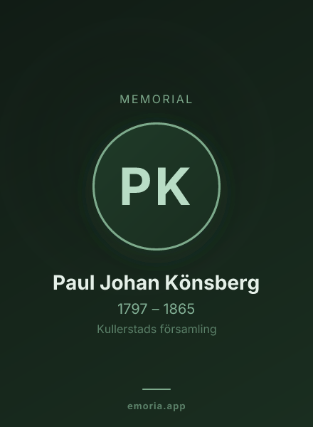 Memorial portrait of Paul Johan Könsberg
