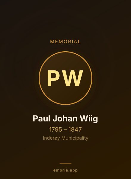 Memorial portrait of Paul Johan Wiig