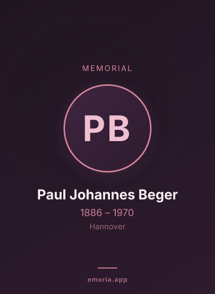 Memorial portrait of Paul Johannes Beger