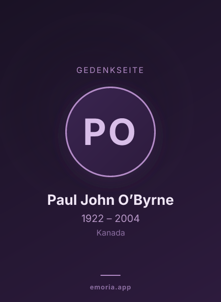 Gedenkportrait von Paul John O’Byrne