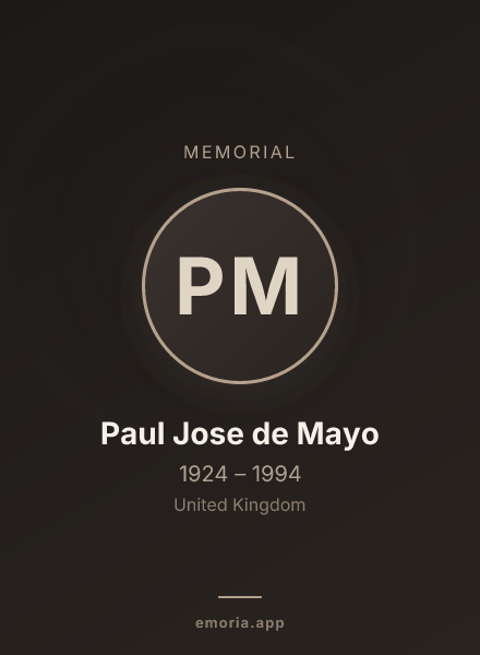 Memorial portrait of Paul Jose de Mayo
