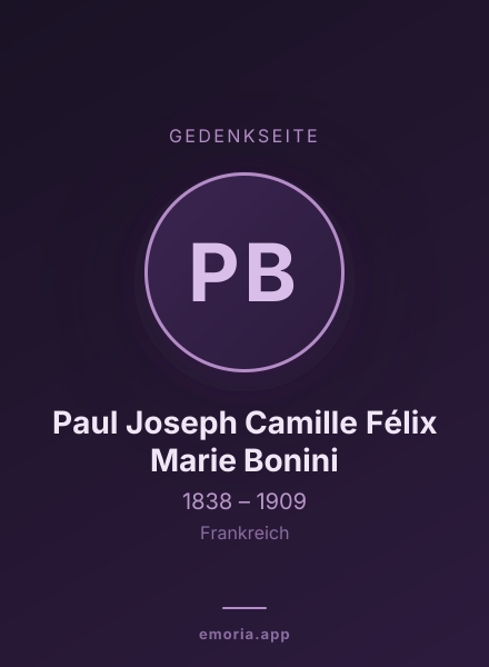 Gedenkportrait von Paul Joseph Camille Félix Marie Bonini
