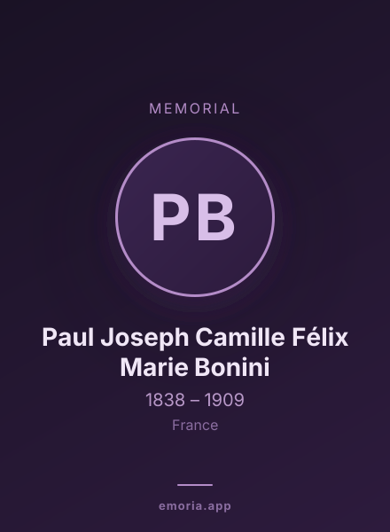 Memorial portrait of Paul Joseph Camille Félix Marie Bonini