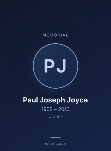 Memorial portrait of Paul Joseph Joyce