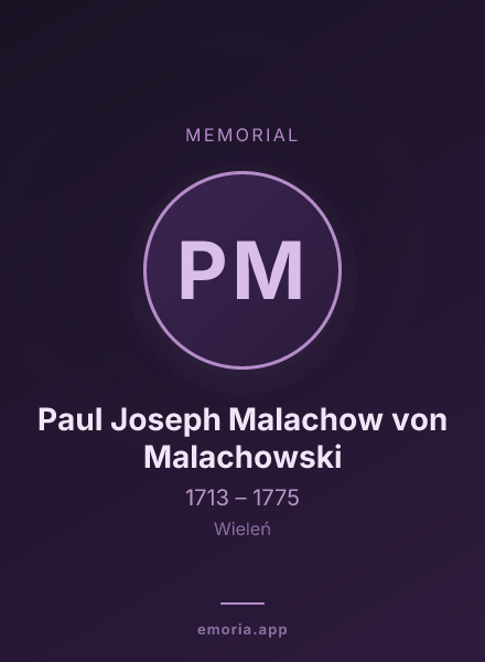 Memorial portrait of Paul Joseph Malachow von Malachowski
