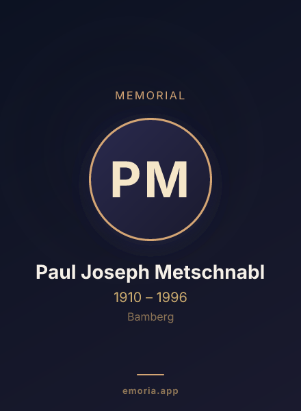 Memorial portrait of Paul Joseph Metschnabl