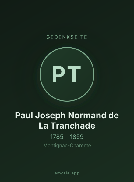 Gedenkportrait von Paul Joseph Normand de La Tranchade