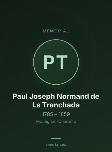 Memorial portrait of Paul Joseph Normand de La Tranchade