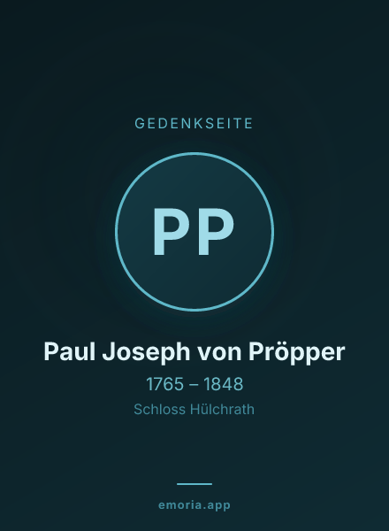 Gedenkportrait von Paul Joseph von Pröpper