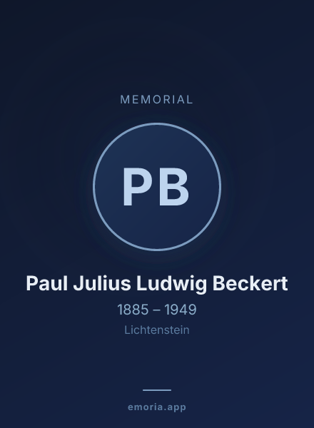 Memorial portrait of Paul Julius Ludwig Beckert