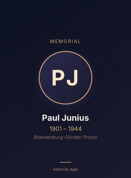 Memorial portrait of Paul Junius