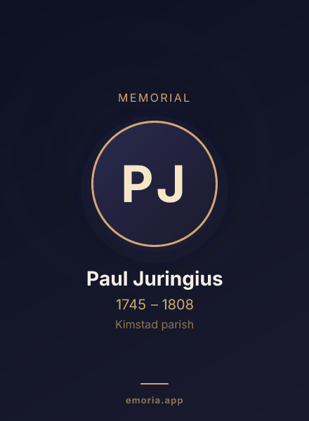 Memorial portrait of Paul Juringius