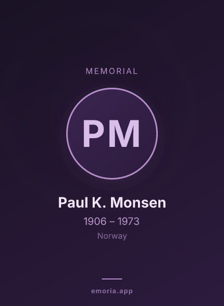 Memorial portrait of Paul K. Monsen