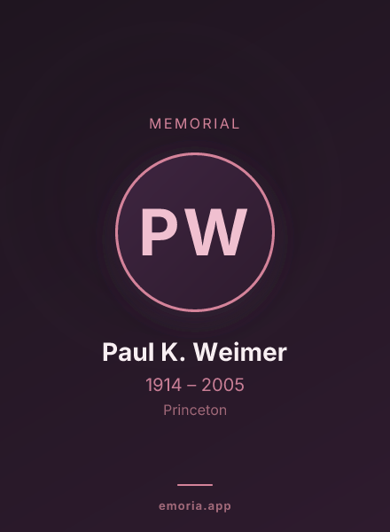 Memorial portrait of Paul K. Weimer
