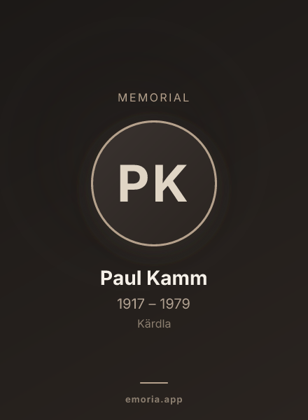 Memorial portrait of Paul Kamm