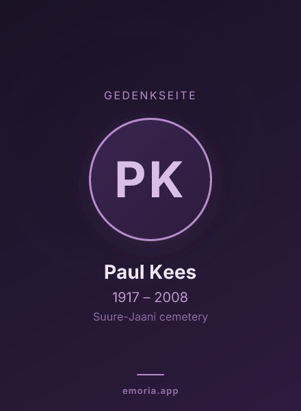 Gedenkportrait von Paul Kees