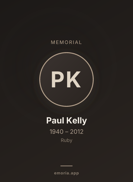 Memorial portrait of Paul Kelly