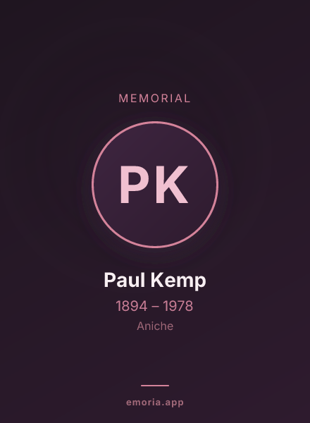 Memorial portrait of Paul Kemp