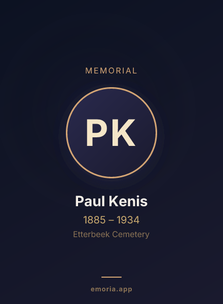 Memorial portrait of Paul Kenis