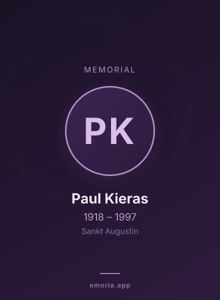 Memorial portrait of Paul Kieras
