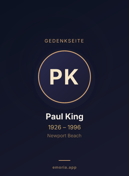Gedenkportrait von Paul King