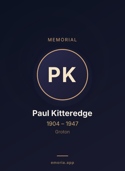 Memorial portrait of Paul Kitteredge