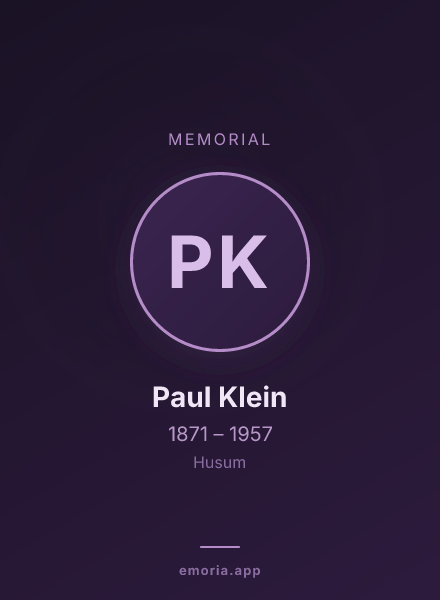 Memorial portrait of Paul Klein