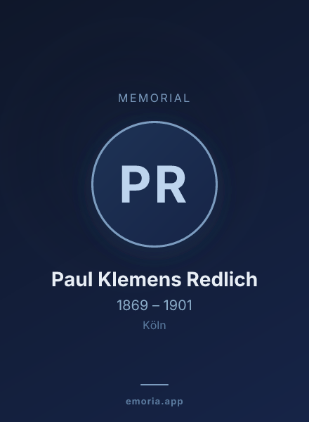 Memorial portrait of Paul Klemens Redlich