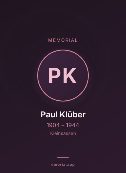 Memorial portrait of Paul Klüber