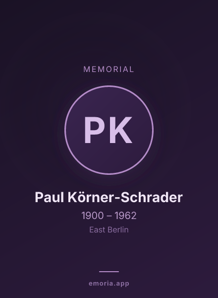 Memorial portrait of Paul Körner-Schrader