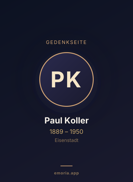 Gedenkportrait von Paul Koller